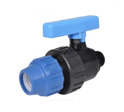 Кран шаровой компрессионный Дн 20х1/2" НР Ру10 RTP (РосТурПласт) 17449 Кран шаровой компрессионный Дн 20х1/2" НР Ру10 RTP (РосТурПласт) 17449