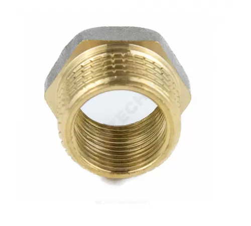 Футорка латунь никель Ду 50х32 (2"х1 1/4") НР/ВР 9024 ГОСТ 32585-2013 Aquasfera 9024-14