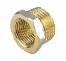 Футорка латунь никель Ду 50х32 (2"х1 1/4") НР/ВР 9024 ГОСТ 32585-2013 Aquasfera 9024-14