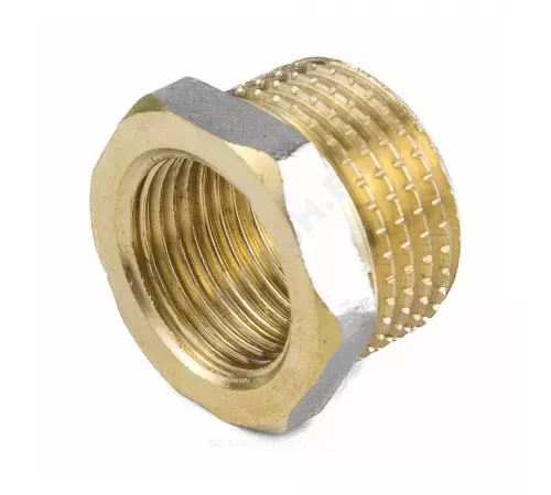 Футорка латунь никель Ду 40х32 (1 1/2"х1 1/4") НР/ВР 9024 ГОСТ 32585-2013 Aquasfera 9024-12
