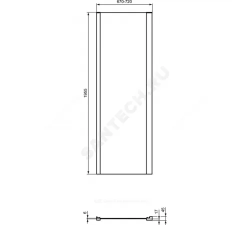 Стенка душевая CONNECT 2 боковая 700х1950мм Ideal Standard K9297V3 Стенка душевая CONNECT 2 боковая 700х1950мм Ideal Standard K9297V3