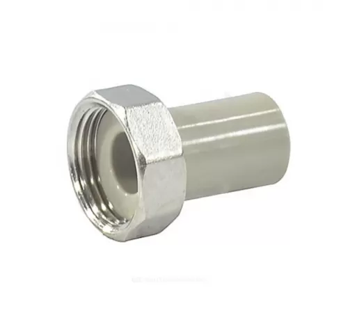 Штуцер PP-R комбинированный серый Дн 32х1 1/4" с накидной гайкой VALFEX 10136032Г