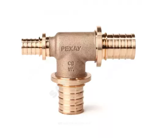 Тройник для PE-X труб аксиальный бронза Дн 32х32х20 переходной RX+ Рехау 14570743001