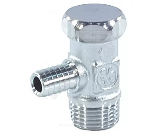Кран шаровой латунь сливной R65D хром Ду 8 Ру42 НР/штуц 1/4" под ключ Giacomini R65DX011