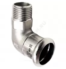 Угольник сталь нерж AISI 316L 90гр Дн 18х1/2" Ру16 пресс/НР Inoxpres RM 197102018