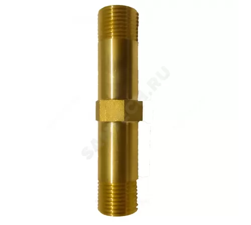 Удлинитель латунь Ду 15 (1/2") L=100мм НР/НР Апогей 312051