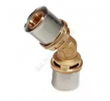 Угольник для МП/PE-X труб латунь пресс Дн 63х45гр RM144 Giacomini RM144Y014