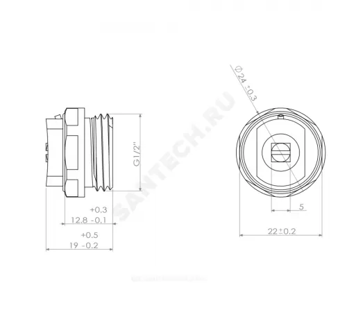 Кран Маевского ручной латунь Ду 15 Ру10 G1/2" НР с колпачком Ogint