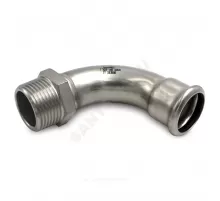 Отвод сталь нерж AISI 316L 90гр Дн 35х1 1/4" Ру16 пресс/НР Inoxpres RM 186114035