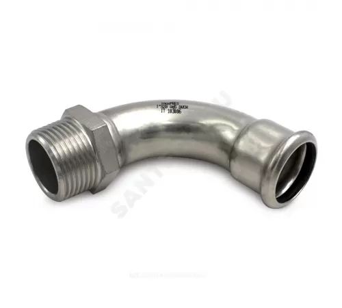 Отвод сталь нерж AISI 316L 90гр Дн 35х1 1/4" Ру16 пресс/НР Inoxpres RM 186114035
