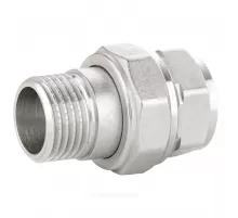 Соединитель латунь никель американка Ду 15 (1/2") прямой ВР/НР LD LD.67.520.15