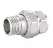 Соединитель латунь никель американка Ду 15 (1/2") прямой ВР/НР LD LD.67.520.15