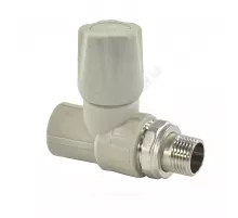Клапан (вентиль) PP-R запорный серый Дн 25х3/4" Ру25 НР прямой для радиатора VALFEX 1014625034Г