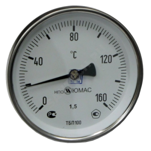 Термометр биметаллический осевой Дк63 L=50мм G1/2" 160С ТБП-Т НПО ЮМАС