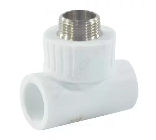Тройник PP-R комбинированный белый Дн 20х3/4" НР RTP (РосТурПласт) 10754 Тройник PP-R комбинированный белый Дн 20х3/4" НР RTP (РосТурПласт) 10754