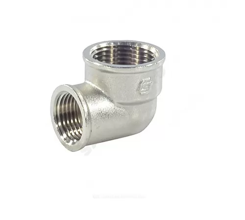Угольник латунь никель переходной Ду 25х20 (1"х3/4") ВР/ВР SantechSystems