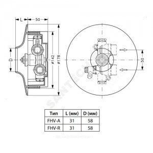 Клапан FHV-R для двухтр Ду 20 Ру6 3/4"x3/4" НР для регулирования температуры обратной воды Danfoss 003L1000
