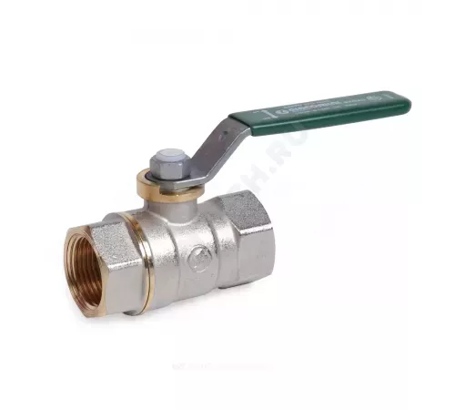 Кран шаровой латунь хром R250W Ду 25 Ру35 ВР рычаг зеленый Giacomini R250WX025