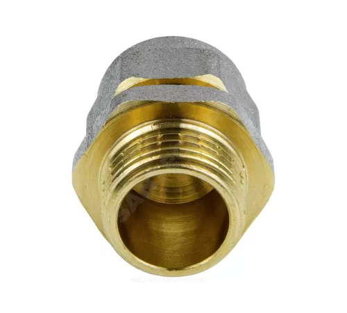 Муфта МП латунь никель обжим Дн 16х3/4" НР ГОСТ 32415-2013 7001 Aquasfera 7001-02