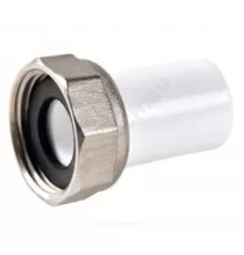 Штуцер PP-R комбинированный белый Дн 32х1 1/4" с накидной гайкой VALFEX 10136032