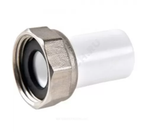 Штуцер PP-R комбинированный белый Дн 32х1 1/4" с накидной гайкой VALFEX 10136032