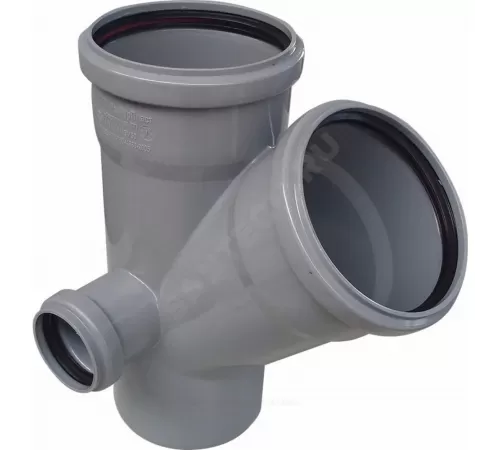 Крестовина PP-H 2-плоскостная левая серая Дн 110х110х50х45гр б/нап в/к RTP (РосТурПласт) 36537 Крестовина PP-H 2-плоскостная левая серая Дн 110х110х50х45гр б/нап в/к RTP (РосТурПласт) 36537