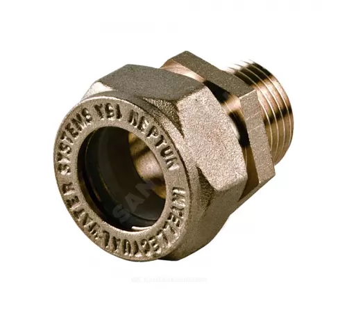 Муфта латунь 40Aх1 1/2" обжим/НР STAHLMANN SSML4011/2BEF Муфта латунь 40Aх1 1/2" обжим/НР STAHLMANN SSML4011/2BEF