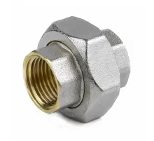 Соединитель латунь никель американка Ду 15 (1/2") прямой ВР/ВР 9012 ГОСТ 32585-2013 Aquasfera 9012-01