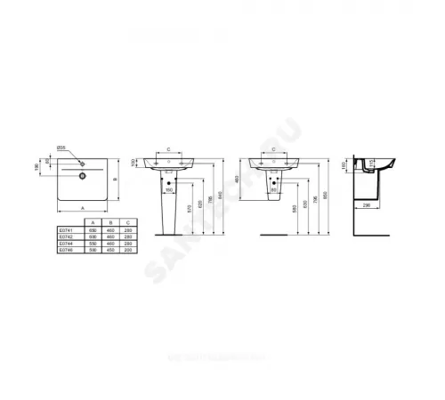 Умывальник подвесной CONNECT AIR Cube 60 1 отверстие под смеситель по центру Ideal Standard E074201 Умывальник подвесной CONNECT AIR Cube 60 1 отверстие под смеситель по центру Ideal Standard E074201