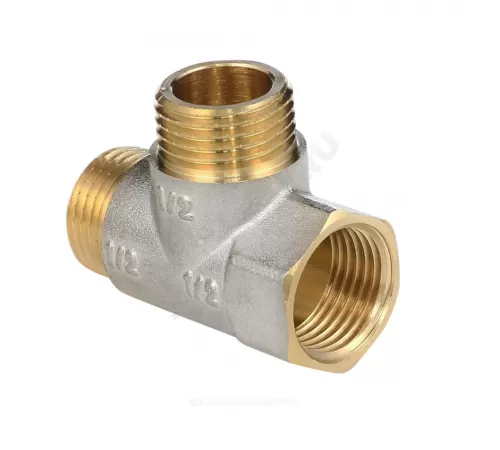 Тройник латунь никель Ду 15 (1/2") ВР/НР/НР Aquasfera 9035-01