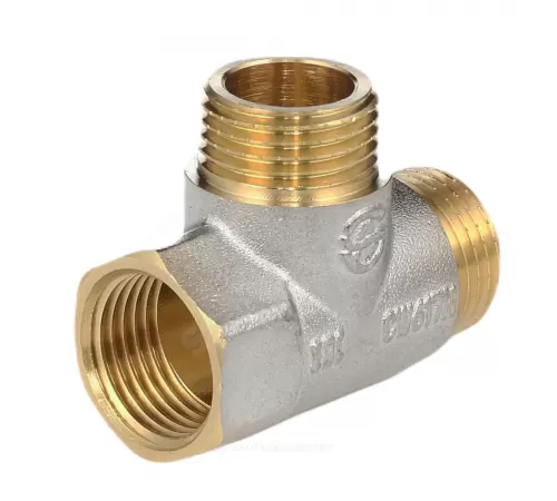 Тройник латунь никель Ду 15 (1/2") ВР/НР/НР Aquasfera 9035-01