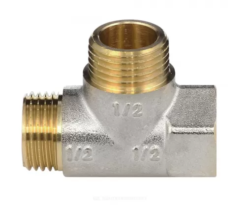 Тройник латунь никель Ду 15 (1/2") ВР/НР/НР Aquasfera 9035-01