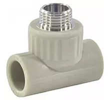 Тройник PP-R комбинированный серый Дн 20х1/2" НР VALFEX 10128020Г