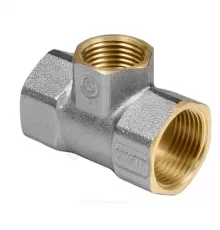 Тройник латунь никель переходной Ду 20х15х20 (3/4"х1/2"х3/4") ВР/ВР 9008 ГОСТ 32585-2013 Aquasfera 9008-01