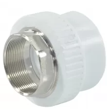 Муфта PP-R комбинированная под ключ белая Дн 110х4" ВР RTP (РосТурПласт) 28540