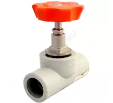 Клапан (вентиль) PP-R запорный серый Дн 20х90гр внутренняя пайка VALFEX 10146020Г
