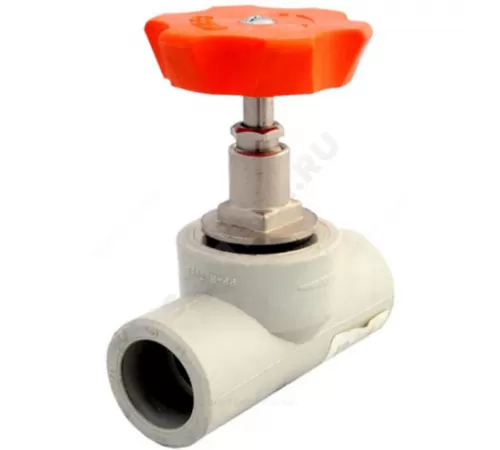 Клапан (вентиль) PP-R запорный серый Дн 20х90гр внутренняя пайка VALFEX 10146020Г