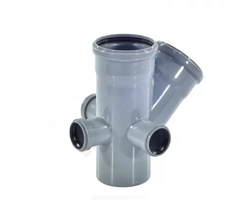 Крестовина PP-H 2-плоскостная левая/правая/тыл серая Дн 110х110х50х45гр б/нап RTP (РосТурПласт) 36536 Крестовина PP-H 2-плоскостная левая/правая/тыл серая Дн 110х110х50х45гр б/нап RTP (РосТурПласт) 36536