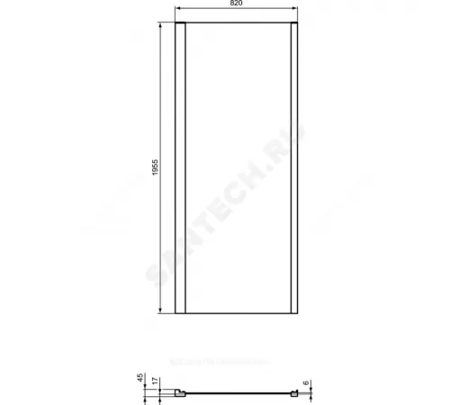 Стенка душевая CONNECT 2 боковая 850х1950мм Ideal Standard K9301V3 Стенка душевая CONNECT 2 боковая 850х1950мм Ideal Standard K9301V3