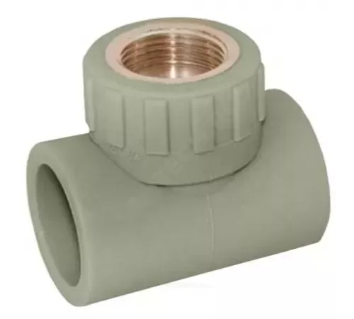 Тройник PP-R комбинированный серый Дн 20х1/2" ВР VALFEX 10127020Г