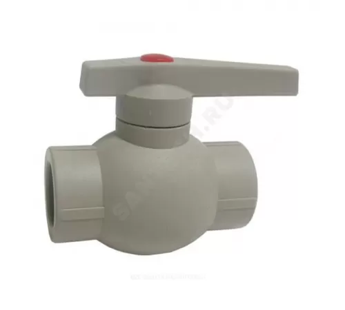 Кран шаровой PP-R серый Дн 20 внутренняя пайка OPTIMA VALFEX VALF 10145020Г