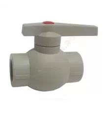 Кран шаровой PP-R серый Дн 20 внутренняя пайка OPTIMA VALFEX VALF 10145020Г