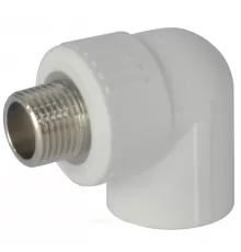 Угольник PP-R комбинированный белый Дн 32х3/4"х90гр НР ZFPCL