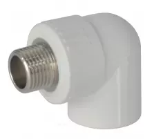 Угольник PP-R комбинированный белый Дн 32х3/4"х90гр НР ZFPCL