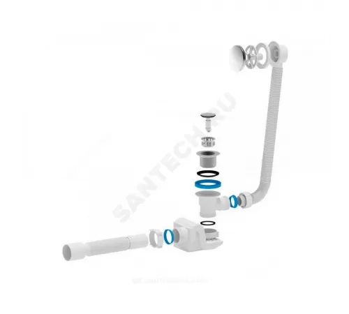 Слив-перелив для ванны Бриг автоматический 1 1/2"x40 с гофрой 40х50 слив клапан "клик-клак" (сетка) D=42,6мм АНИ Пласт ЕС655S Слив-перелив для ванны Бриг автоматический 1 1/2"x40 с гофрой 40х50 слив клапан "клик-клак" (сетка) D=42,6мм АНИ Пласт ЕС655S