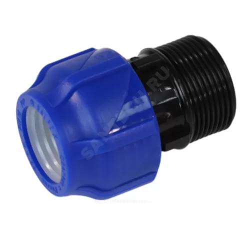 Муфта компрессионная ПЭ Дн 25х1" НР Ру16 VALFEX 121001125100