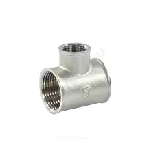 Тройник латунь никель переходной Ду 20х15х20 (3/4"х1/2"х3/4") ВР/ВР SantechSystems