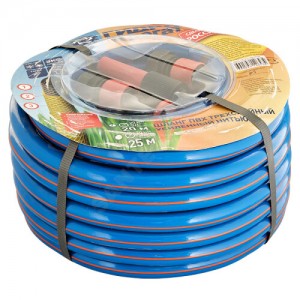 Шланг поливочный армированный ПВХ Дв 20 (3/4") (коннекторы в комплекте) бухта 20м синий с оранжевой полосой Гидроагрегат 0Р-00013989