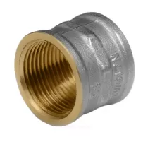Муфта латунь никель Ду 40 (1 1/2") ВР/ВР 9018 ГОСТ 32585-2013 Aquasfera 9018-05