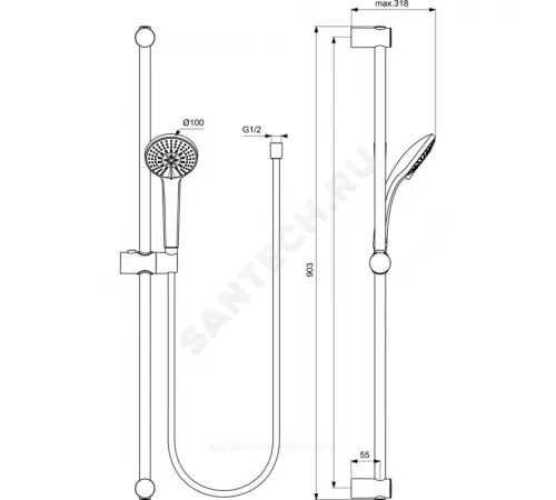 Промо-комплект для ванны с душем CERATHERM T100 Ideal Standard BC985AA Промо-комплект для ванны с душем CERATHERM T100 Ideal Standard BC985AA